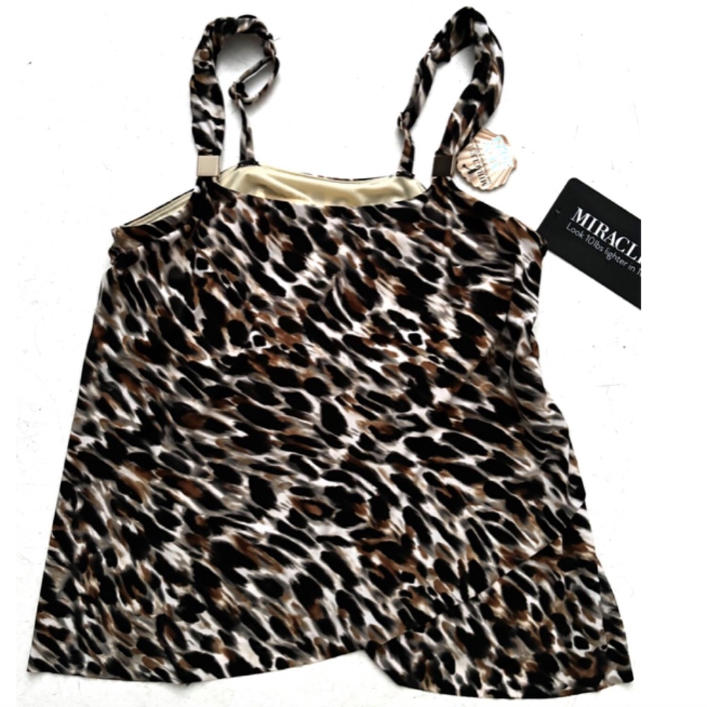 Miraclesuit Nwt Fur Realz Razzle Dazzle Underwire Tankini Swim Top 8